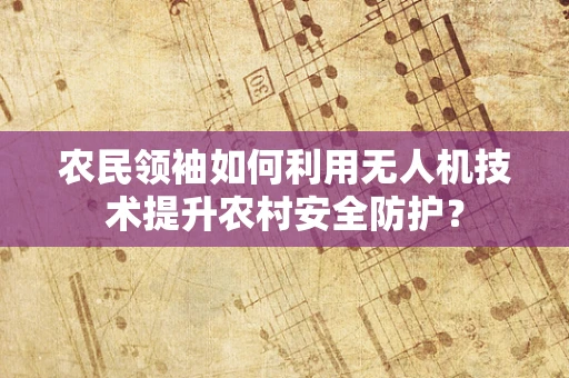 农民领袖如何利用无人机技术提升农村安全防护？