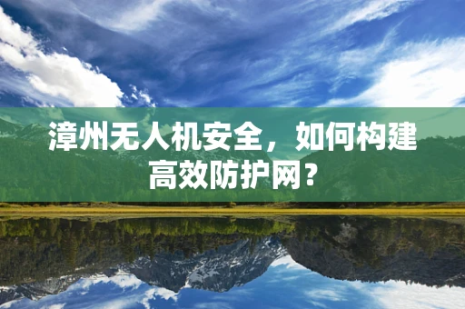 漳州无人机安全，如何构建高效防护网？