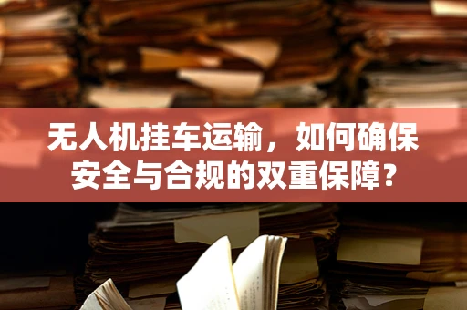 无人机挂车运输，如何确保安全与合规的双重保障？