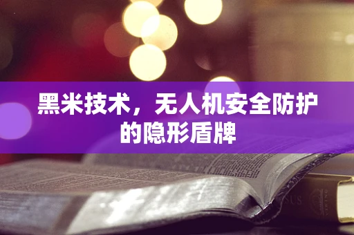 黑米技术，无人机安全防护的隐形盾牌