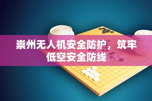 崇州无人机安全防护，筑牢低空安全防线