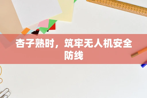 杏子熟时，筑牢无人机安全防线