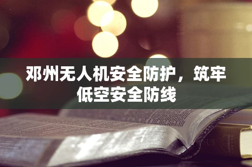 邓州无人机安全防护，筑牢低空安全防线