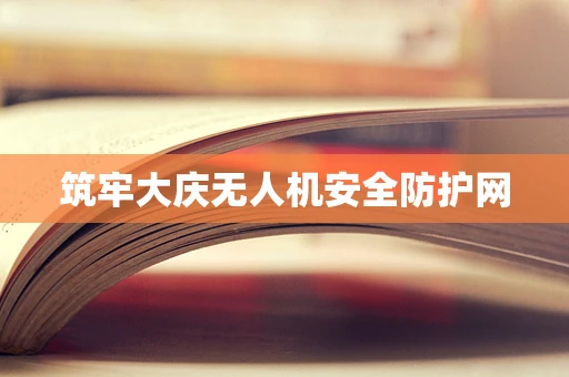 筑牢大庆无人机安全防护网