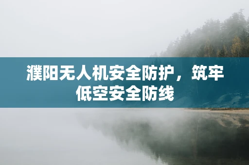 濮阳无人机安全防护，筑牢低空安全防线