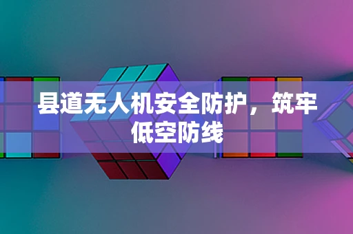 县道无人机安全防护，筑牢低空防线