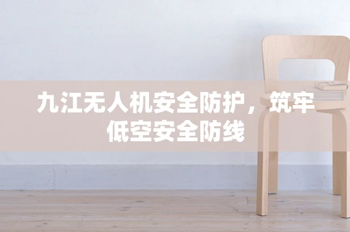 九江无人机安全防护，筑牢低空安全防线