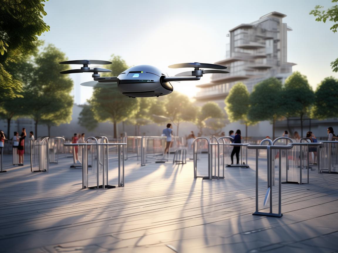 无人机安全防护，市民广场健身器材的守护